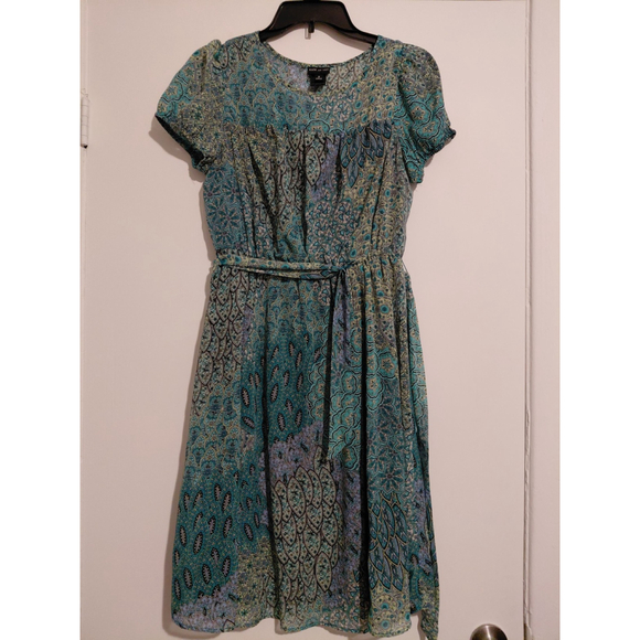 Kate & Lily Dresses & Skirts - Kate and Lily Women's Floral Short Sleeve Scoop Neck Midi Dress Size 8 Green